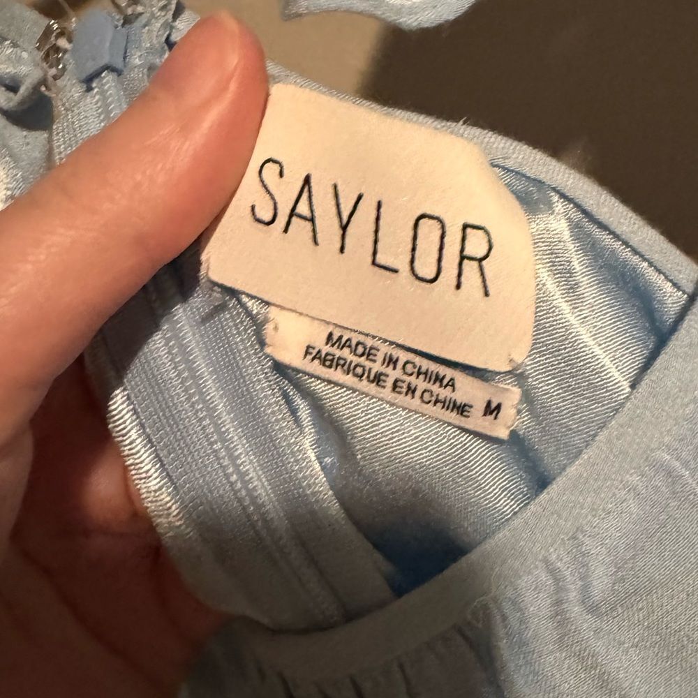 SAYLOR Maxine MIDI Dress in Ice Blue Event Spring Summer Wedding Formal Sorority - Picture 7 of 8